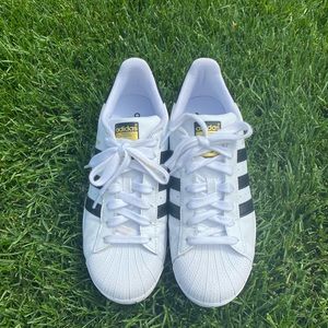 Adidas Superstar Black and White Sneakers 8.5